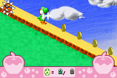 Yoshi Topsy-Turvy screenshot: pixel art, pre-rendered, papercraft, side-scrolling, soft gradient (environment)